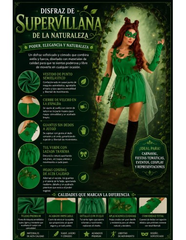 Costume di Super Cattiva Edera Taglia M | Costumi per Adulti Il Re del Carnevale